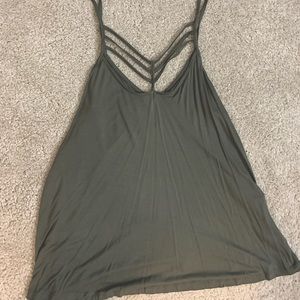 Olive Green Cut-Out Tank Top
